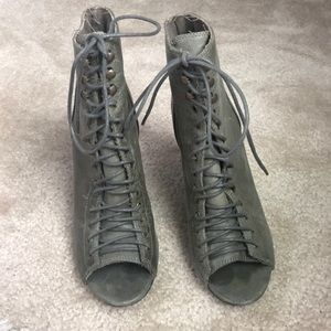 Aldo Army Green Lace-Up Heels